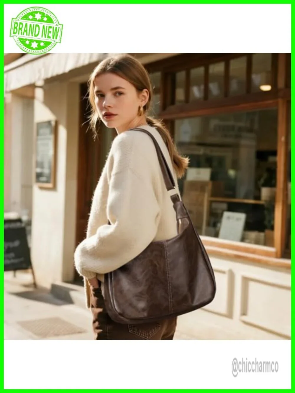 Sightor Hobo Bag PU Leather Slouchy Shoulder Crossbody Purse
